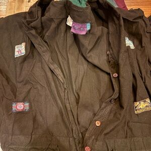 Black Jumpsuit with Colorful Patches